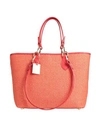 Marc Ellis Woman Handbag Coral Size - Soft Leather, Textile Fibers In Red