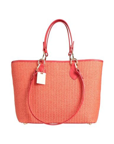 Marc Ellis Woman Handbag Coral Size - Soft Leather, Textile Fibers In Red