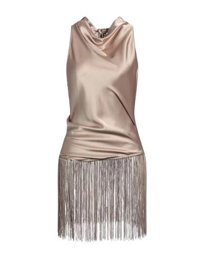 Nanushka Woman Top Khaki Size M Triacetate, Polyester In Beige