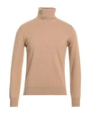 Alpha Studio Man Turtleneck Camel Size 36 Cashmere In Beige