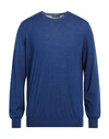 Ferrante Man Sweater Blue Size 50 Merino Wool