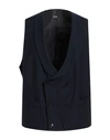 Tombolini Man Tailored Vest Navy Blue Size 50 Polyester, Viscose, Elastane In Navy Blue