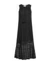 ICONIQUE ICONIQUE WOMAN MIDI DRESS BLACK SIZE XL COTTON, POLYAMIDE