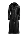 Street Leathers Woman Overcoat Black Size Xl Soft Leather In Black