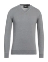 Alpha Studio Man Sweater Grey Size 38 Merino Wool