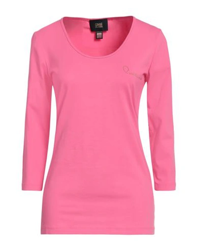 Cavalli Class Woman T-shirt Pink Size S Cotton, Elastane