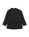 Nanán Toddler Girl Cardigan Charcoal Size 4 Cotton, Polyamide, Elastane In Grey