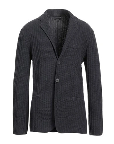Giorgio Armani Man Blazer Lead Size 38 Wool, Cotton In Grey