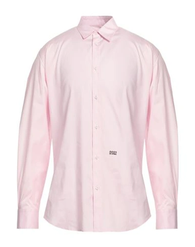Dsquared2 Man Shirt Pink Size 38 Cotton, Elastane