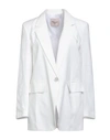 MARIUCCIA MARIUCCIA WOMAN BLAZER WHITE SIZE L LINEN, VISCOSE