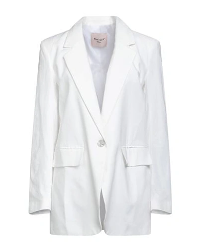 Mariuccia Woman Blazer White Size M Linen, Viscose