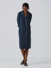 FRANK + OAK Silk Shirt-Dress in Dark Sapphire,102200