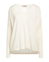 Gentryportofino Woman Sweater Ivory Size 10 Virgin Wool, Silk In White