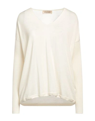 Gentryportofino Woman Sweater Ivory Size 8 Virgin Wool, Silk In White