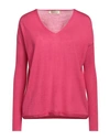 Gentryportofino Woman Sweater Magenta Size 4 Virgin Wool, Silk In Magenta