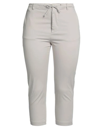 Virna Drò® Virna Drò Woman Cropped Pants Light Grey Size 6 Cotton, Elastane