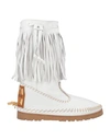 Dsquared2 Woman Knee Boots White Size 11 Calfskin In White