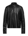 A.TESTONI A. TESTONI MAN JACKET BLACK SIZE 50 LAMBSKIN