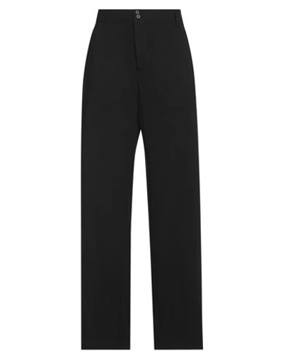 GENTRYPORTOFINO GENTRYPORTOFINO WOMAN PANTS BLACK SIZE 10 VISCOSE, VIRGIN WOOL, ELASTANE