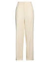 Gentryportofino Woman Pants Ivory Size 10 Viscose, Virgin Wool, Elastane In White