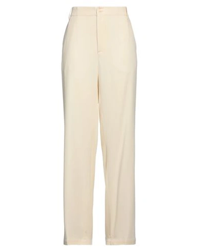 Gentryportofino Woman Pants Ivory Size 10 Viscose, Virgin Wool, Elastane In White