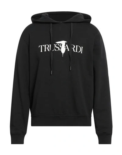 Trussardi Man Sweatshirt Black Size S Cotton, Elastane