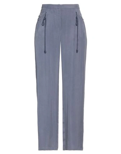 Emporio Armani Woman Pants Pastel Blue Size 14 Cupro, Viscose, Cotton, Polyester