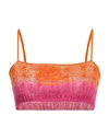 Etro Multicolor Wool Knit Crop Top In Orange