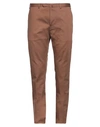Santaniello Man Pants Brown Size 40 Cotton, Elastane