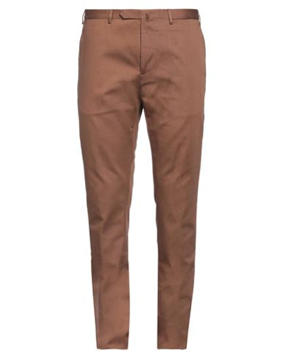 Santaniello Man Pants Brown Size 40 Cotton, Elastane