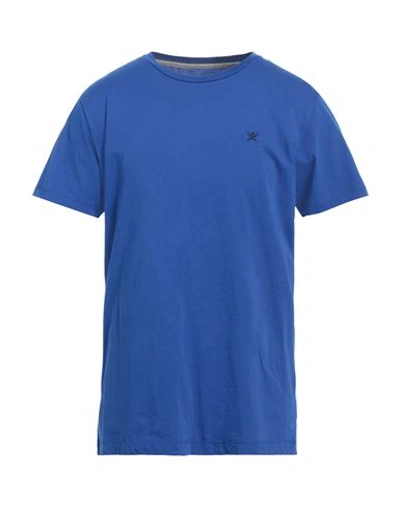 Hackett Man T-shirt Blue Size L Cotton