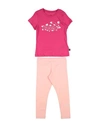 Puma Babies'  Graphic Tee & Leggings Set G Toddler Girl Co-ord Fuchsia Size 6 Cotton In Pink
