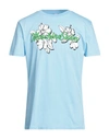 Moschino Man T-shirt Sky Blue Size Xxl Cotton