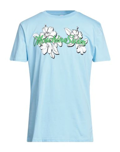 Moschino Man T-shirt Sky Blue Size Xxl Cotton