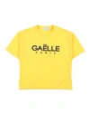 Gaelle Paris Babies' Gaëlle Paris Toddler Girl T-shirt Yellow Size 6 Cotton, Elastane