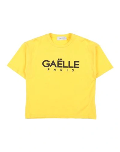 Gaelle Paris Babies' Gaëlle Paris Toddler Girl T-shirt Yellow Size 6 Cotton, Elastane