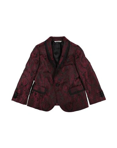 Dolce & Gabbana Babies'  Toddler Boy Blazer Burgundy Size 3 Polyester, Acetate, Silk In Red