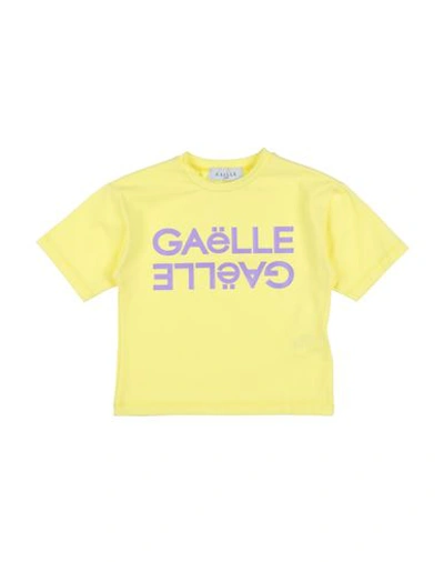 Gaelle Paris Babies' Gaëlle Paris Toddler Girl T-shirt Yellow Size 6 Cotton, Elastane