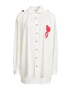 Maison 9 Paris Woman Shirt Ivory Size L Polyester, Elastane In White