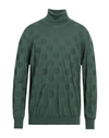 +39 Masq Man Turtleneck Dark Green Size 46 Merino Wool In Green