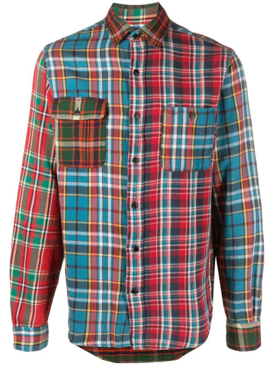 Polo Ralph Lauren Patchwork Plaid-check Cotton Shirt In Multicolour