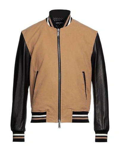 Dsquared2 Man Jacket Camel Size 38 Cotton