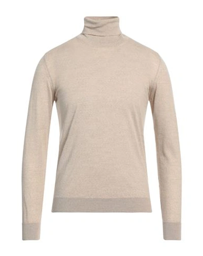 Roberto Collina Man Turtleneck Beige Size 42 Merino Wool