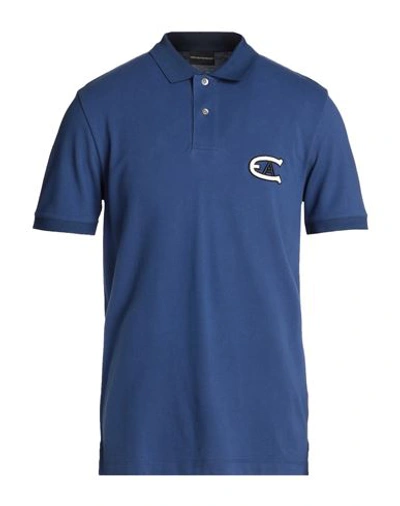 Emporio Armani Man Polo Shirt Blue Size Xxxl Cotton