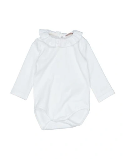 Le Bebé Newborn Girl Baby Bodysuit Ivory Size 3 Cotton, Elastane In White