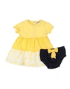 Yours By 02tandem Newborn Girl Baby Dress Yellow Size 0 Cotton
