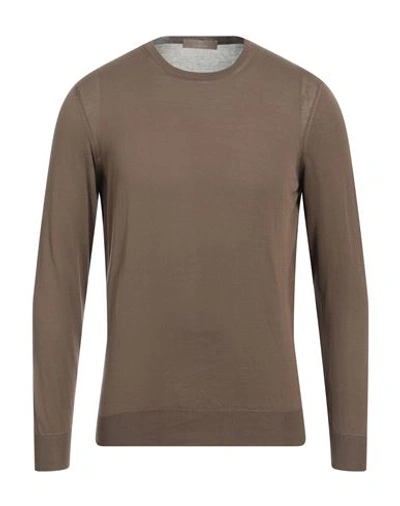 Cruciani Man Sweater Khaki Size 44 Cotton In Beige