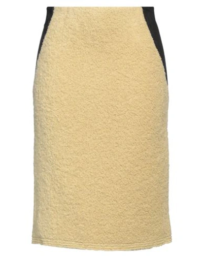 Gentryportofino Woman Midi Skirt Light Yellow Size 6 Alpaca Wool, Virgin Wool, Polyamide, Ovine Leat