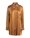 Just Cavalli Woman Shirt Camel Size 6 Viscose In Beige