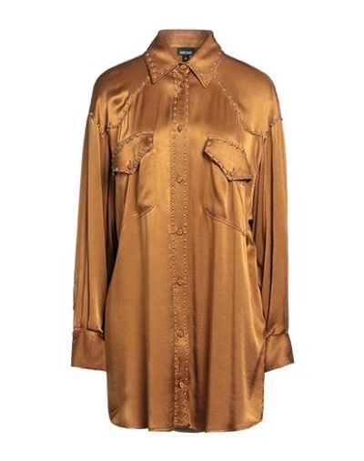 Just Cavalli Woman Shirt Camel Size 6 Viscose In Beige